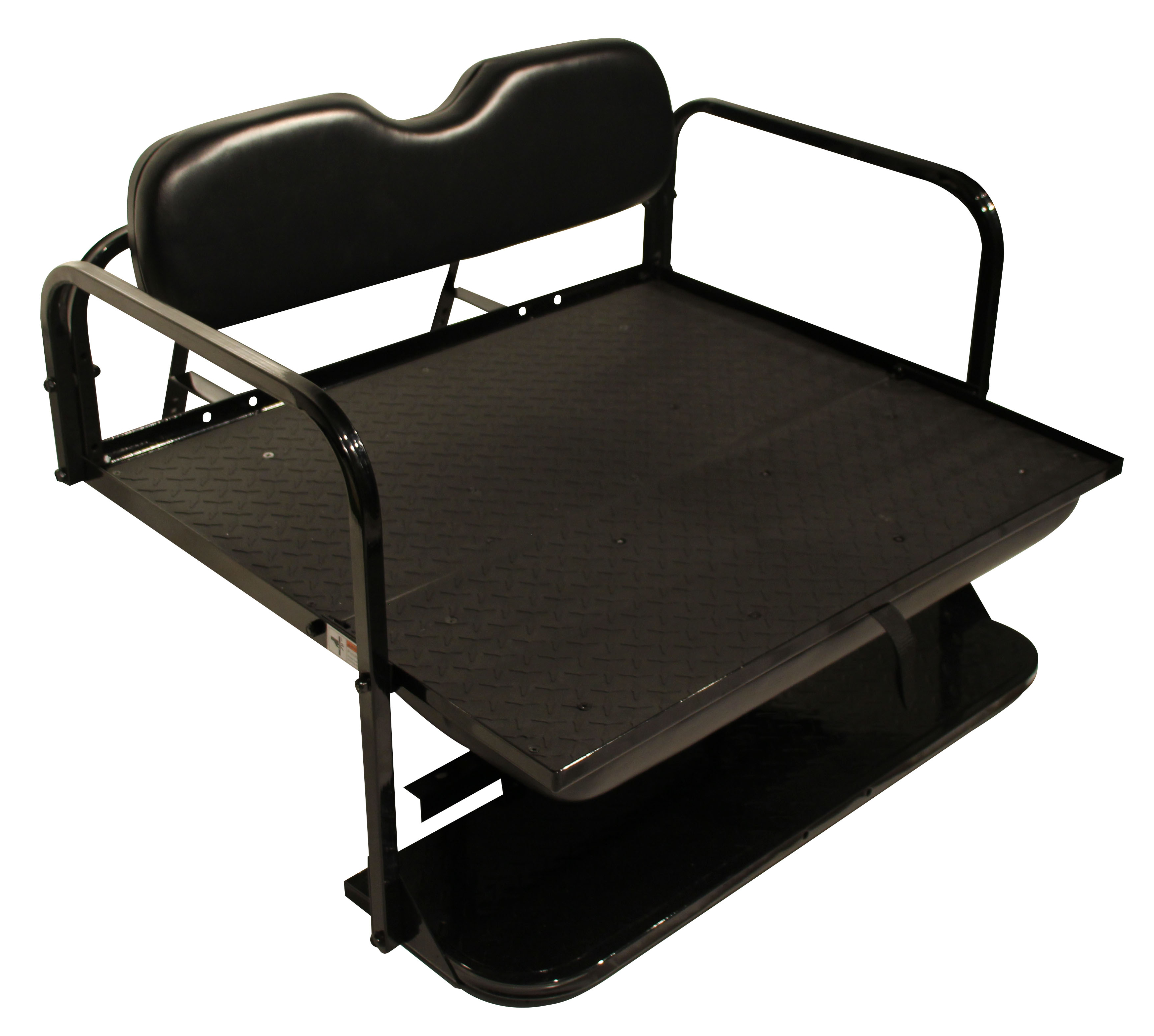 Golf Cart Back Seat Kit EZGO TXT Golf Cart Flip Folding Rear Back Seat Kit, 1995 and Up - Black